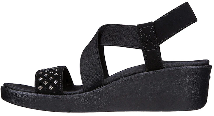(Women) Skechers Arch Fit Rumble 'Black Wedge Sandal' 119265-BLK Buy (Women) Skechers Arch Fit Rumble 'Black Wedge Sandal' 119265-BLK