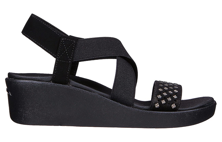 Order (Women) Skechers Arch Fit Rumble 'Black Wedge Sandal' 119265-BLK