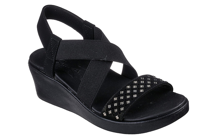Lookbook (Women) Skechers Arch Fit Rumble 'Black Wedge Sandal' 119265-BLK