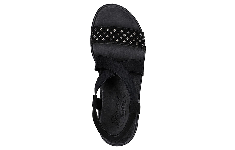 Shop (Women) Skechers Arch Fit Rumble 'Black Wedge Sandal' 119265-BLK