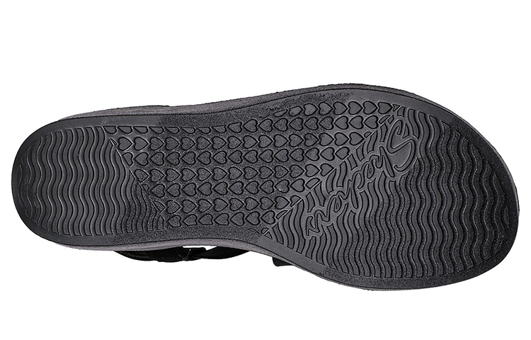 Purchase (Women) Skechers Arch Fit Rumble 'Black Wedge Sandal' 119265-BLK
