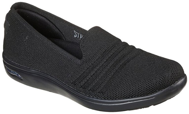 Skechers Arch Fit Uplift 舒適透氣運動休閒鞋 女款 黑 Lookbook Skechers Arch Fit Uplift 舒適透氣運動休閒鞋 女款 黑