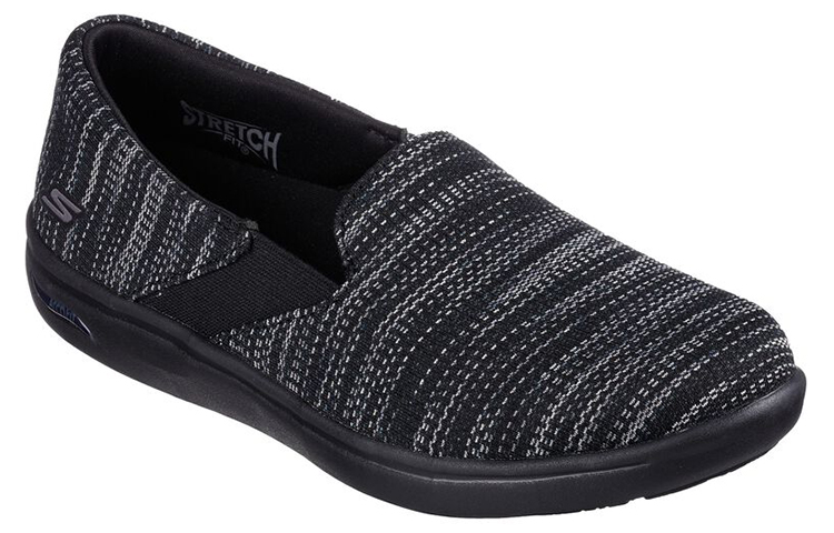 Lookbook (Women) Skechers Arch Fit Uplift 'Cheerful Black Slip-On' 136576-BKGY
