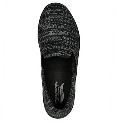 Skechers Arch Fit Uplift-Cheerful 休閒運動一腳蹬 女款 黑色 Shop Skechers Arch Fit Uplift-Cheerful 休閒運動一腳蹬 女款 黑色