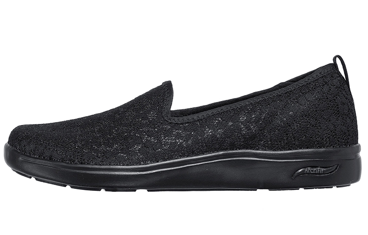 (Women) Skechers Arch Fit Uplift Black 'Simplified Comfort Slip-On' 136561-BBK