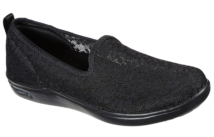 Lookbook (Women) Skechers Arch Fit Uplift Black 'Simplified Comfort Slip-On' 136561-BBK