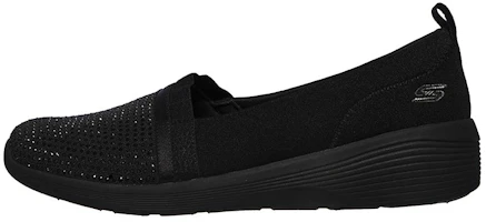 (Women) Skechers Arya Shine and Glow 'Black Slip-On' 104110-BBK (Women) Skechers Arya Shine and Glow 'Black Slip-On' 104110-BBK