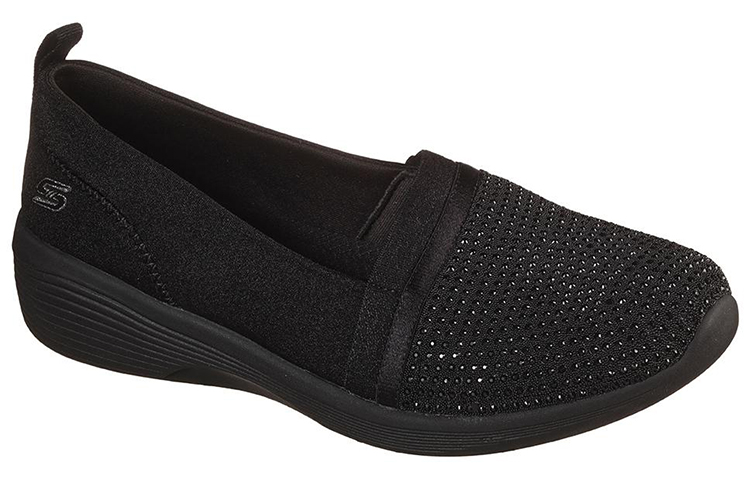 Lookbook (Women) Skechers Arya Shine and Glow 'Black Slip-On' 104110-BBK