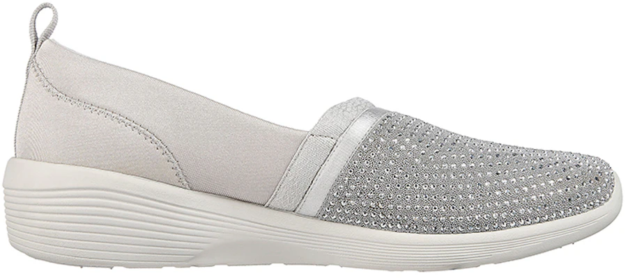 (Women) Skechers Arya Shine and Glow 'Silver Grey' 104110-LGSL Order (Women) Skechers Arya Shine and Glow 'Silver Grey' 104110-LGSL