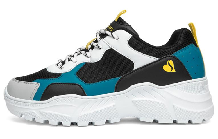 (Women) Skechers B-Rad Running Shoes White/Black/Blue 155056-BKYB