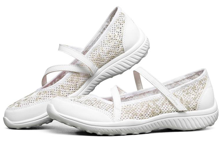 Lookbook (W) Skechers Be-Light 'Comodidad Transpirable Blanco' 100022-WHT