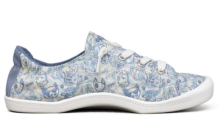Order (W) Skechers Beach Bingo Lage Canvas Schoen Blauw/Wit 113581-MLT