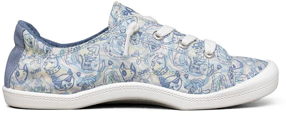 (W) Skechers Beach Bingo Lage Canvas Schoen Blauw/Wit 113581-MLT Order (W) Skechers Beach Bingo Lage Canvas Schoen Blauw/Wit 113581-MLT