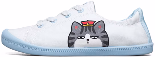 (Women) Skechers Beach Bingo My Emperor Sleeps All Night Low-Top Canvas Shoes White/Blue 66666273-WLB (Women) Skechers Beach Bingo My Emperor Sleeps All Night Low-Top Canvas Shoes White/Blue 66666273-WLB