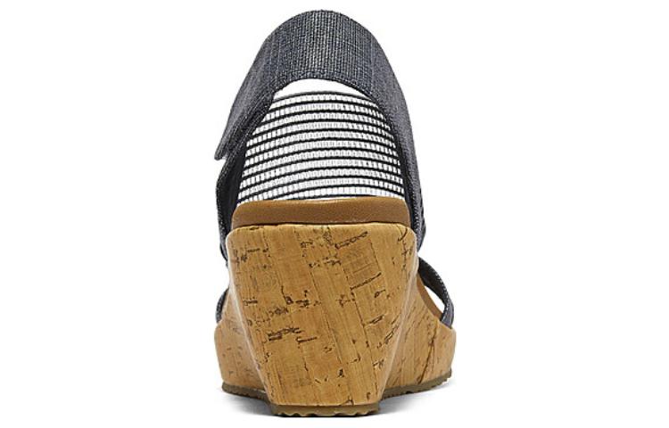 Lookbook Skechers Cali Beverlee Beverlee-休閒外出 坡跟休閒涼鞋 女款 藍棕