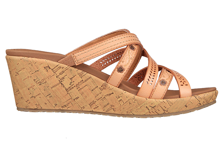 Order Skechers Beverlee-Clicky Vibes 坡跟休閒拖鞋 女款 自然色