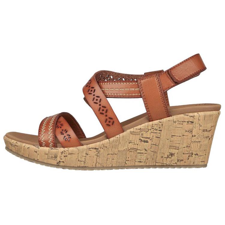 (Women) Skechers Beverlee-Delicate 'Fashion Wedge Sandal Brown' 119339-LUG