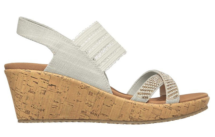 Order (Women) Skechers Beverlee-Fancy Sips 'White Wedge Sandal' 119200-NAT