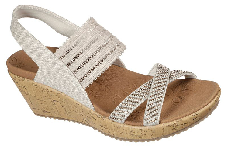 Lookbook (Women) Skechers Beverlee-Fancy Sips 'White Wedge Sandal' 119200-NAT