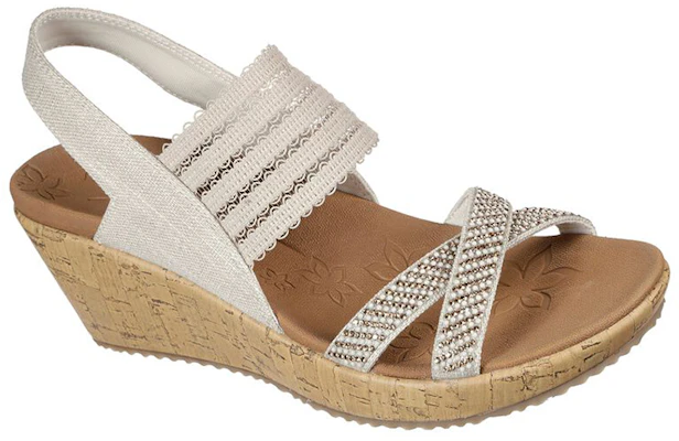 (Women) Skechers Beverlee-Fancy Sips 'White Wedge Sandal' 119200-NAT Lookbook (Women) Skechers Beverlee-Fancy Sips 'White Wedge Sandal' 119200-NAT