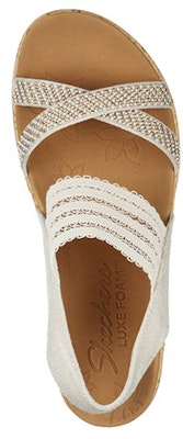 (Women) Skechers Beverlee-Fancy Sips 'White Wedge Sandal' 119200-NAT Shop (Women) Skechers Beverlee-Fancy Sips 'White Wedge Sandal' 119200-NAT