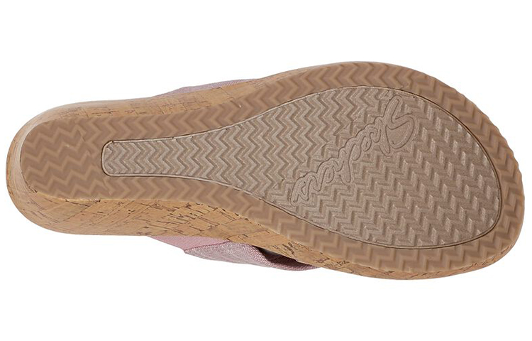 Shop Skechers Beverlee-Sail 坡跟休閒時尚涼鞋 女款 粉棕