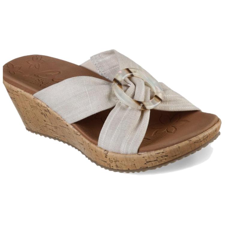 Shop (Women) Skechers Beverlee-Sail 'White Brown' 119327-NAT