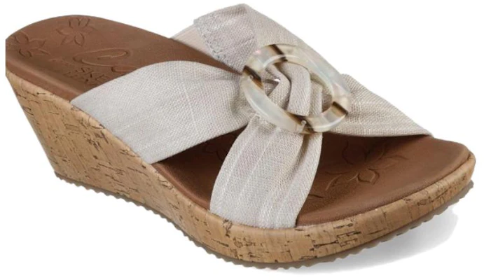 (Women) Skechers Beverlee-Sail 'White Brown' 119327-NAT Shop (Women) Skechers Beverlee-Sail 'White Brown' 119327-NAT