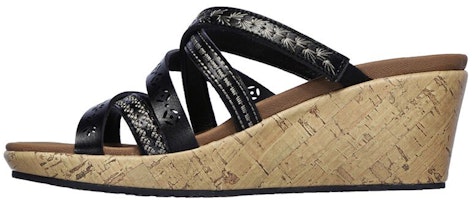 (Women) Skechers Beverlee-Tiger Posse Sandal 'Black Wedge' 31714-BLK (Women) Skechers Beverlee-Tiger Posse Sandal 'Black Wedge' 31714-BLK