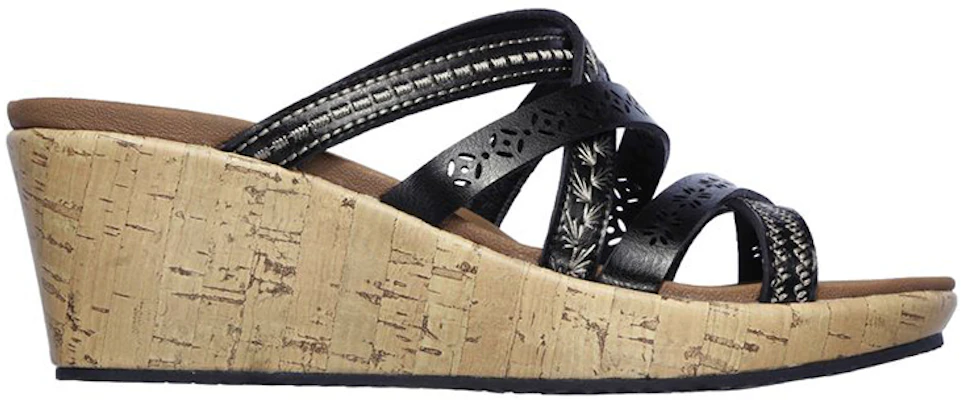 (Women) Skechers Beverlee-Tiger Posse Sandal 'Black Wedge' 31714-BLK Order (Women) Skechers Beverlee-Tiger Posse Sandal 'Black Wedge' 31714-BLK