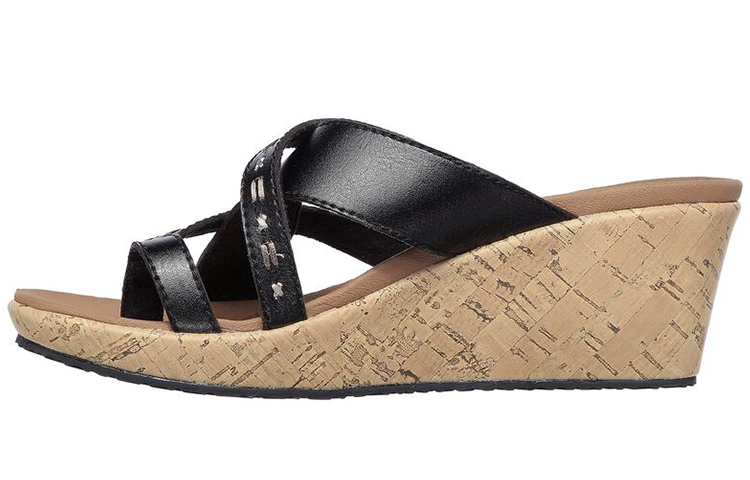 (Women) Skechers Beverlee 'Black Brown Wedge' 119085-BLK