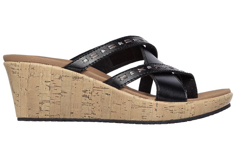 Order (Women) Skechers Beverlee 'Black Brown Wedge' 119085-BLK