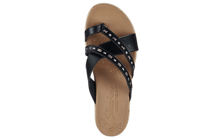 Shop (Women) Skechers Beverlee 'Black Brown Wedge' 119085-BLK