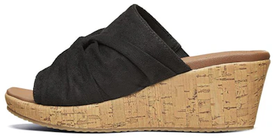(Women) Skechers Beverlee 'Black Wedge Slide' 32958-BLK (Women) Skechers Beverlee 'Black Wedge Slide' 32958-BLK