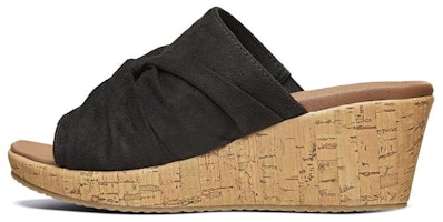 (Women) Skechers Beverlee 'Black Wedge Slide' 32958-BLK (Women) Skechers Beverlee 'Black Wedge Slide' 32958-BLK