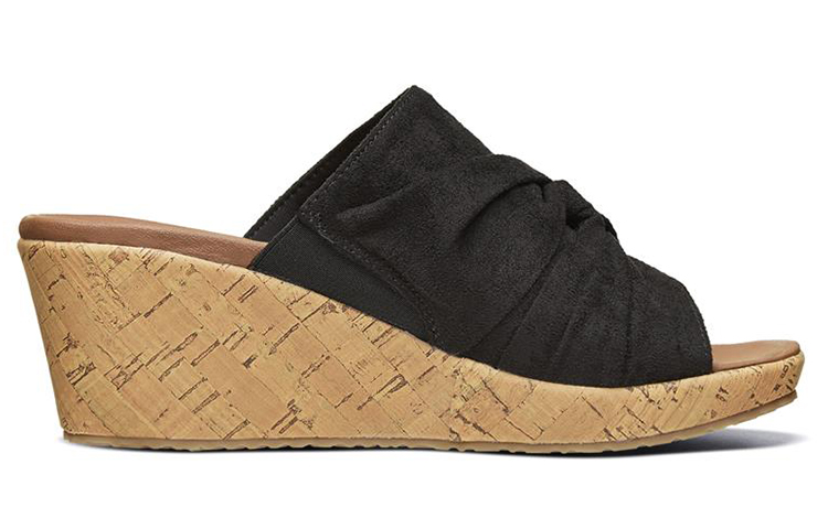 Order (Women) Skechers Beverlee 'Black Wedge Slide' 32958-BLK