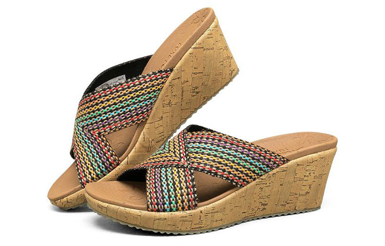 Lookbook (W) Selipar Wedge Fesyen Skechers Beverlee - Coklat Tan 38554-MLT