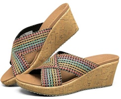 (W) スケッチャーズ Beverlee ファッションウェッジスリッパ (タン) 38554-MLT Lookbook (W) スケッチャーズ Beverlee ファッションウェッジスリッパ (タン) 38554-MLT