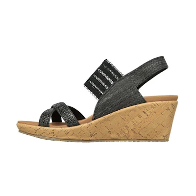 (W) Skechers Beverlee Fancy Sips 'Black Fashion Sandal'
