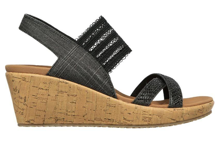 Order (W) 스케쳐스 베벌리 팬시 샌들 (블랙) 119200-BLK