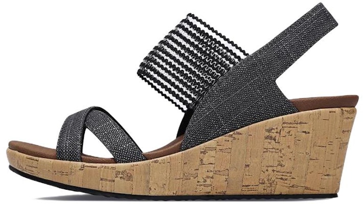 (Women) Skechers Beverlee Wedge Sandal 'Black Fashion' 31723-BLK Buy (Women) Skechers Beverlee Wedge Sandal 'Black Fashion' 31723-BLK