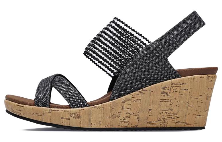 (Women) Skechers Beverlee Wedge Sandal 'Black Fashion' 31723-BLK