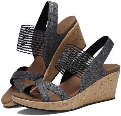 (Women) Skechers Beverlee Wedge Sandal 'Black Fashion' 31723-BLK Lookbook (Women) Skechers Beverlee Wedge Sandal 'Black Fashion' 31723-BLK