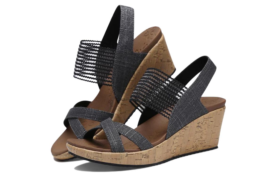 Lookbook (Women) Skechers Beverlee Wedge Sandal 'Black Fashion' 31723-BLK