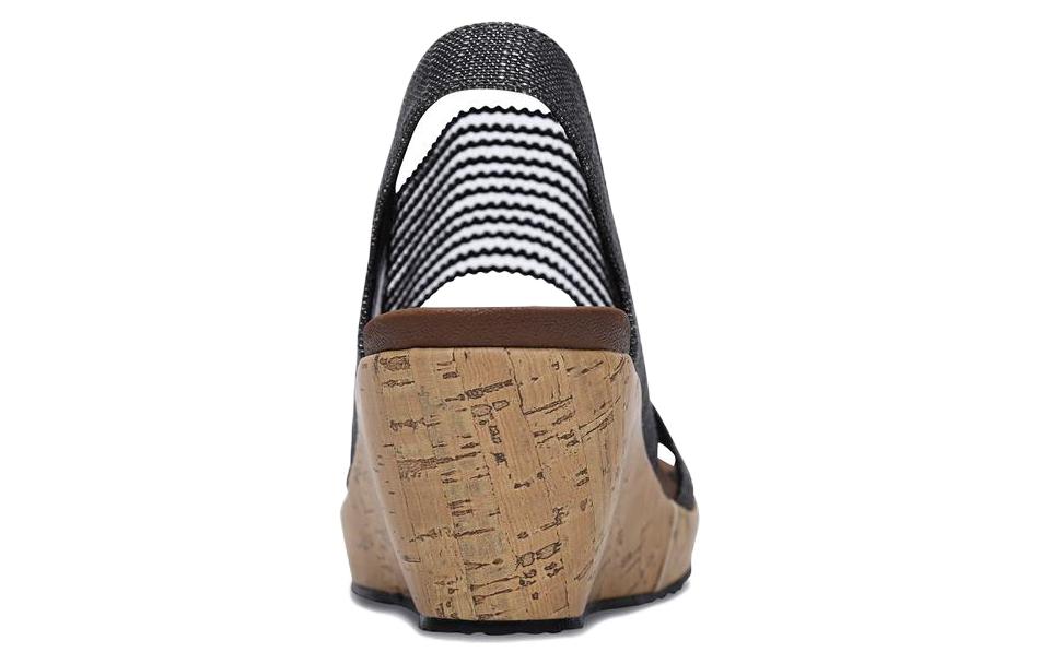 Shop (Women) Skechers Beverlee Wedge Sandal 'Black Fashion' 31723-BLK