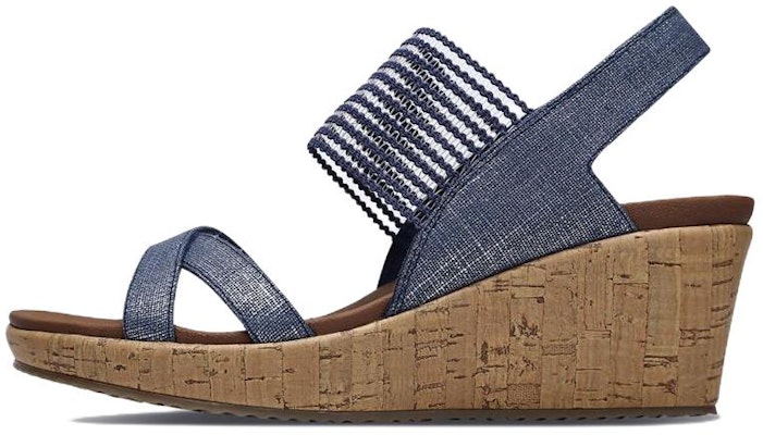 (Women) Skechers Beverlee Wedge Sandal 'Navy Blue' 31723-NVY Buy (Women) Skechers Beverlee Wedge Sandal 'Navy Blue' 31723-NVY