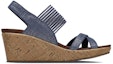 Order (Women) Skechers Beverlee Wedge Sandal 'Navy Blue' 31723-NVY