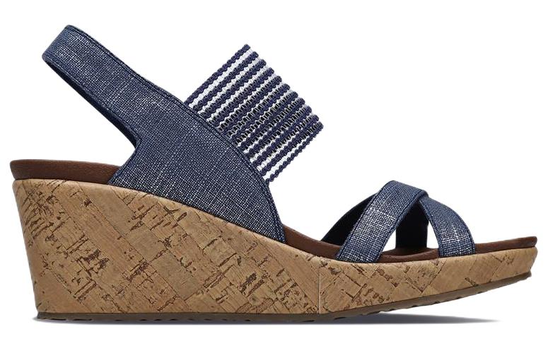 Order (Women) Skechers Beverlee Wedge Sandal 'Navy Blue' 31723-NVY