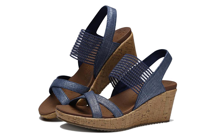 Lookbook (Women) Skechers Beverlee Wedge Sandal 'Navy Blue' 31723-NVY