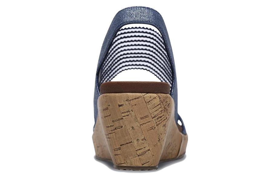 Shop (Women) Skechers Beverlee Wedge Sandal 'Navy Blue' 31723-NVY